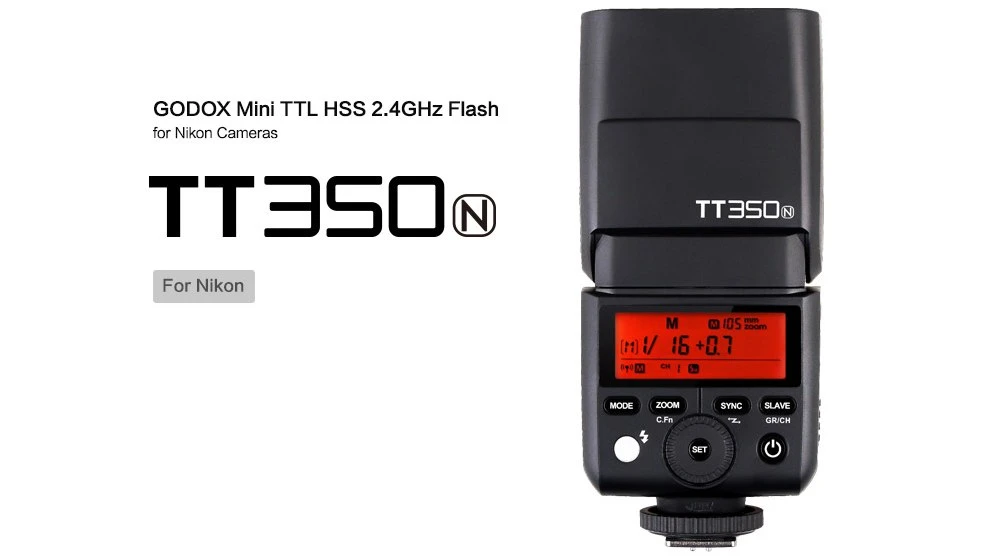 Godox TT350 speedlite for Nikon aprašymas - Prekės nuotrauka