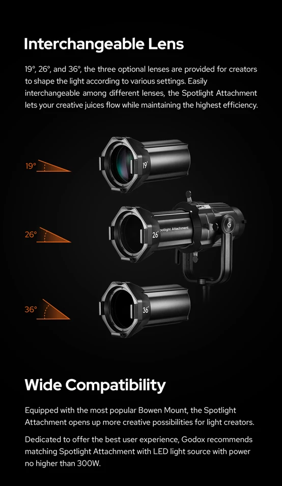 Godox VSA-19&deg; Spot Lens VSA-19K aprašymas - Prekės nuotrauka