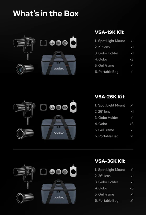 Godox VSA-19&deg; Spot Lens VSA-19K aprašymas - Prekės nuotrauka