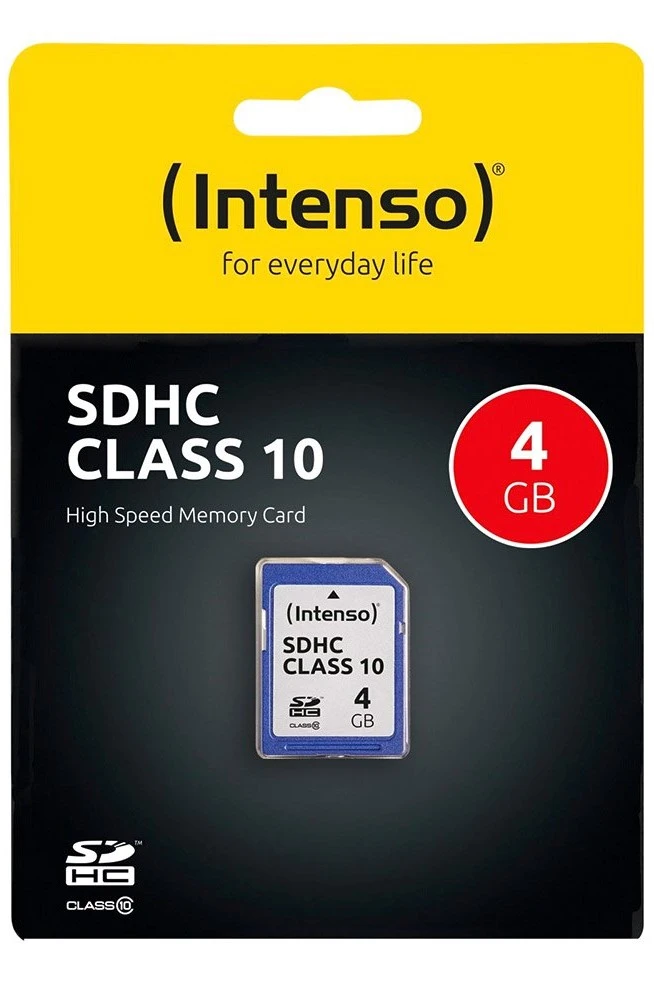 Atminties kortelė „Intenso SDHC“ kortelė, 4 GB, 10 klasė aprašymas - Prekės nuotrauka