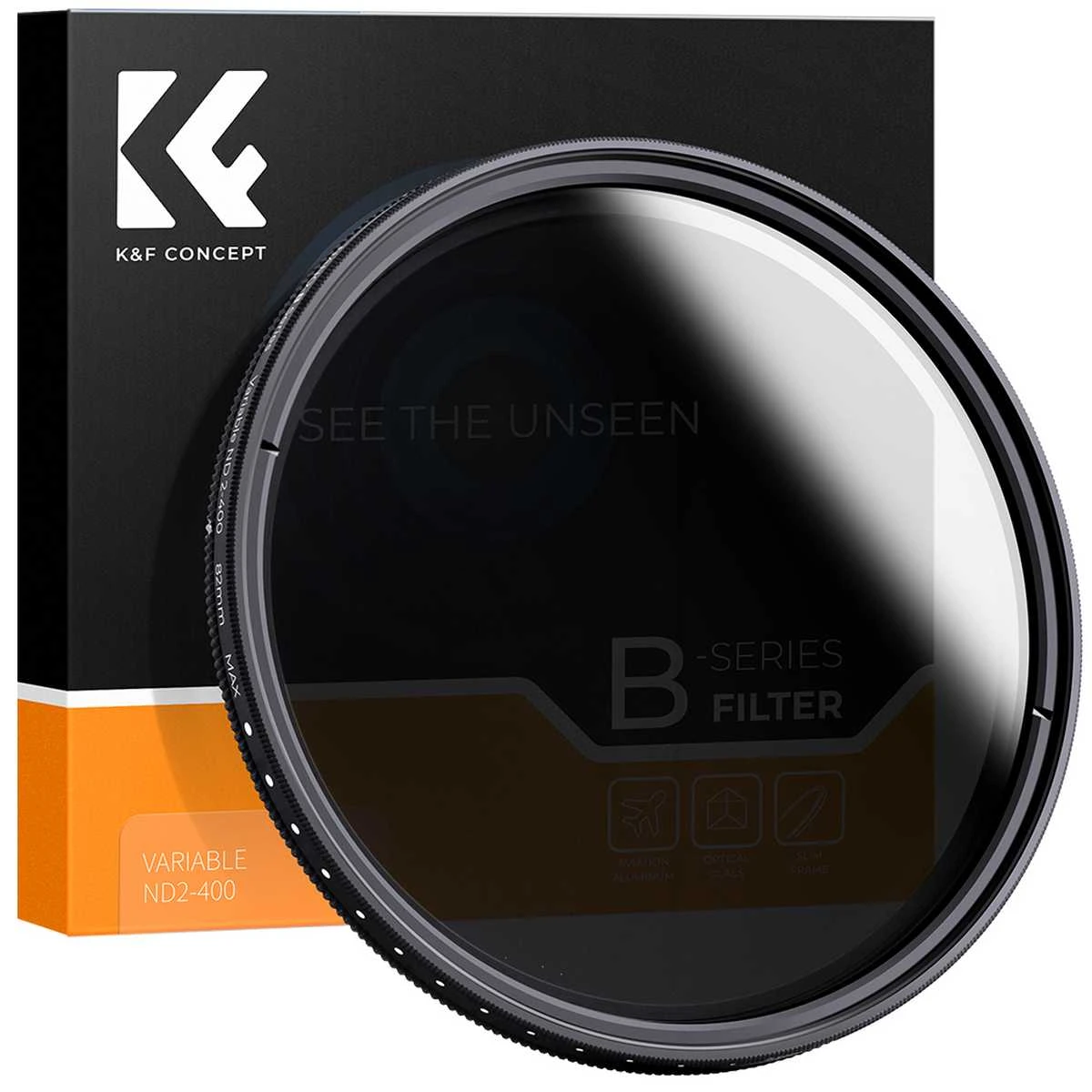 Kf Concept K&F Concept 55mm Slim Variable/Fader NDX, ND2~ND400 aprašymas - Prekės nuotrauka