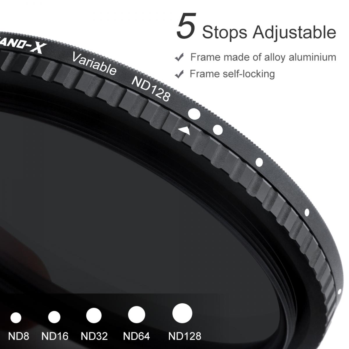 Kf Concept K&F Concept 77mm Nano-X Variable/Fader ND Filter, ND8-ND128 aprašymas - Prekės nuotrauka