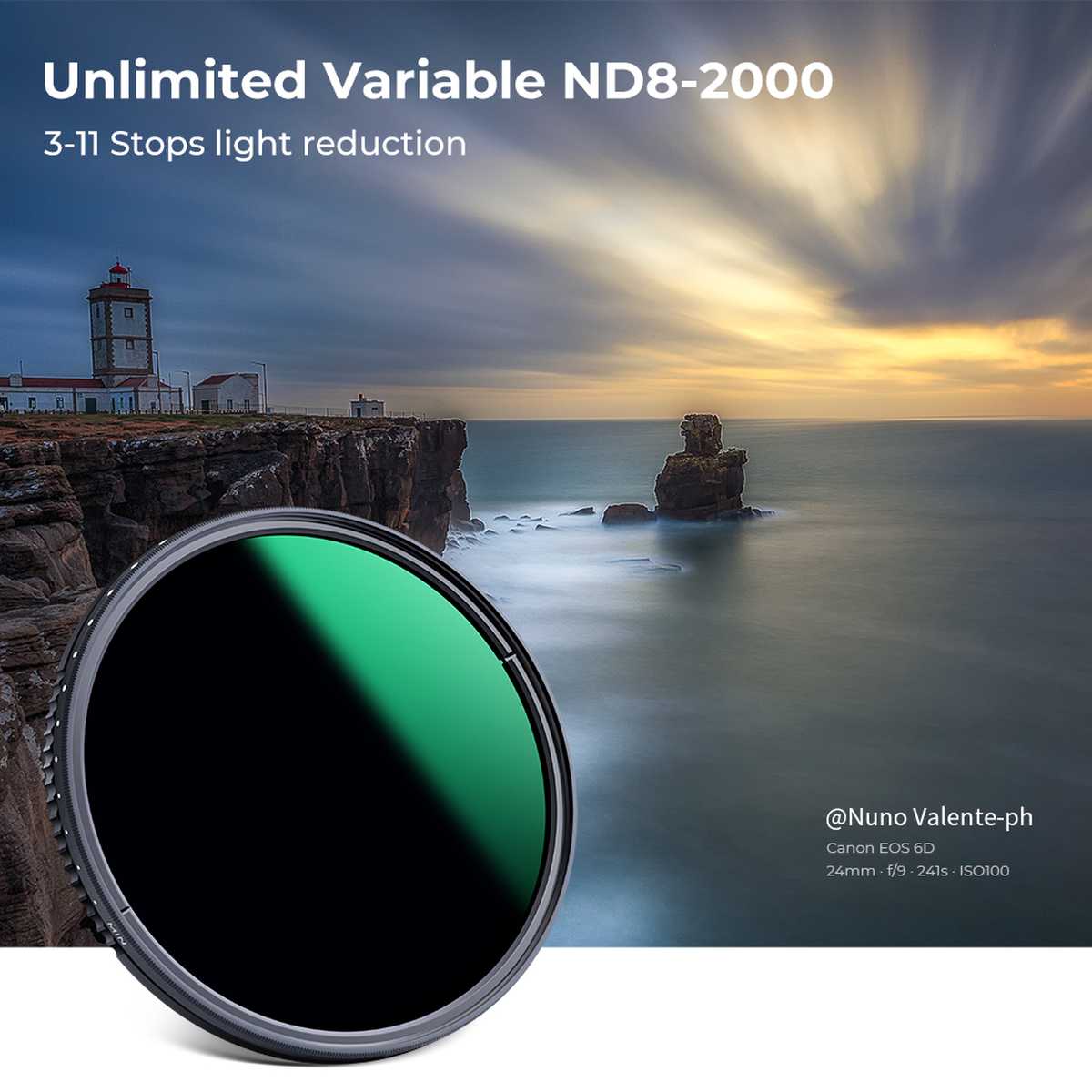 Kf Concept K&F Concept 82mm ND8-ND2000 Nano-X Variable ND Filter with Multi-Resistant Coating (82mm) aprašymas - Prekės nuotrauka
