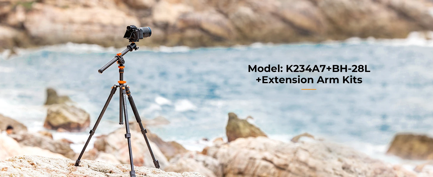 Kf Concept K&F Concept K&F 2m Overhead DSLR Tripod Compact Portable Vlog Tripod Monopod K234A7+BH-28L +Extension Arm aprašymas - Prekės nuotrauka