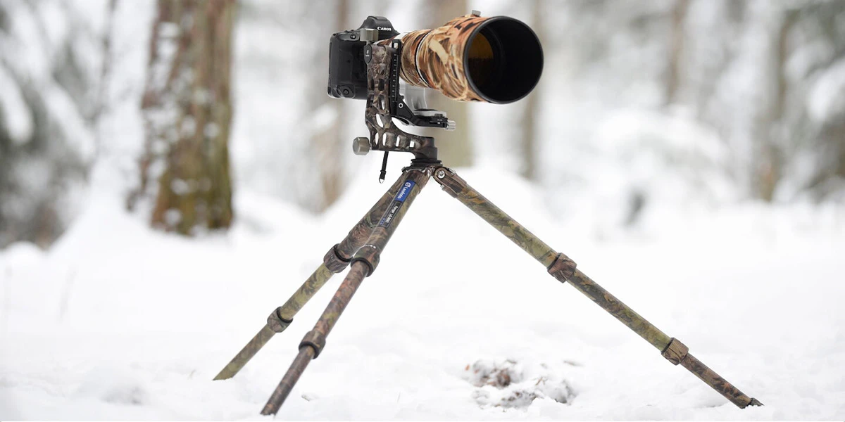Leofoto Ranger LS-365C + PG-1 Gimbal galvos rinkinys (Full Camo) aprašymas - Prekės nuotrauka