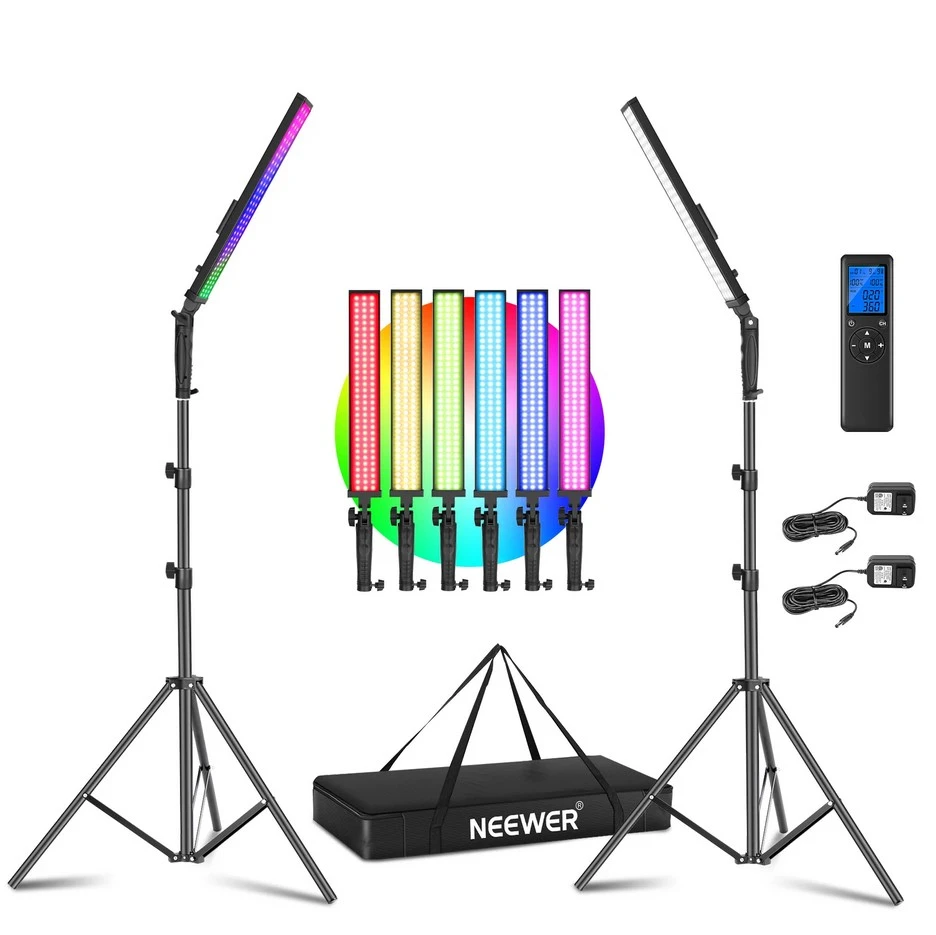 Neewer 2x RGB LED Light with bag BH-20RGB 10099036 aprašymas - Prekės nuotrauka