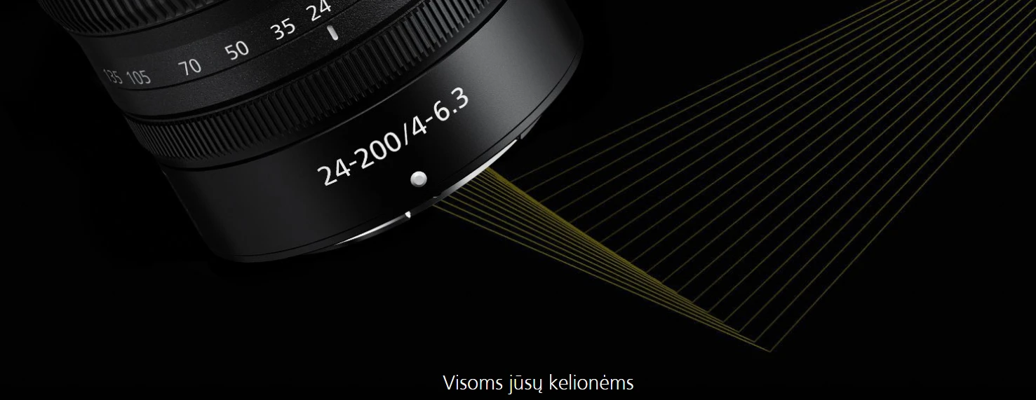 Objektyvas Nikon NIKKOR Z 24-200mm f/4-6.3 VR aprašymas - Prekės nuotrauka