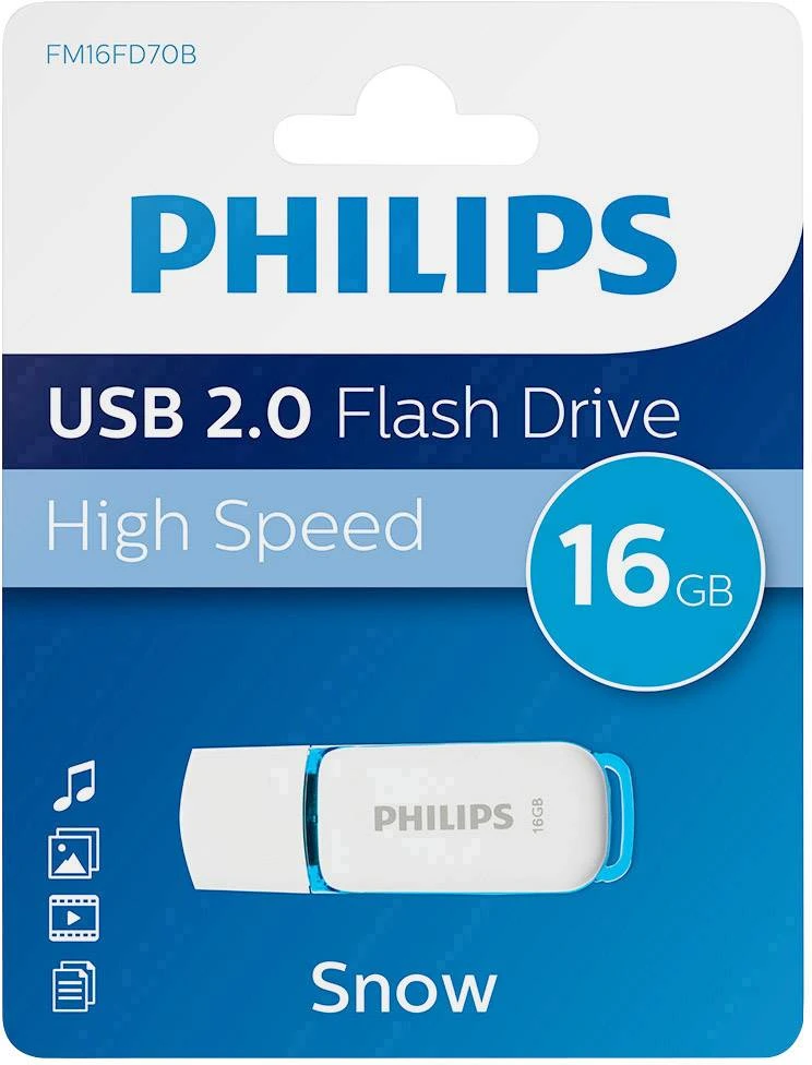 Philips USB 2.0 16GB Snow Edition Mėlyna aprašymas - Prekės nuotrauka