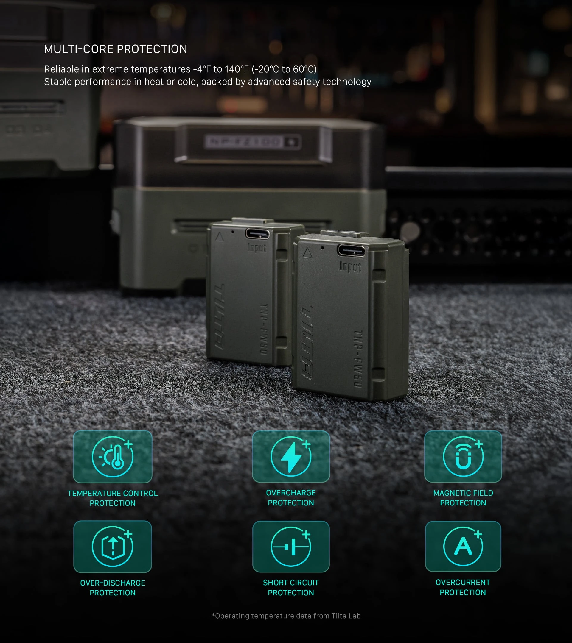 Tilta NP-FW50 Baterija with B-C Input (980mAh) - Žalias aprašymas - Prekės nuotrauka