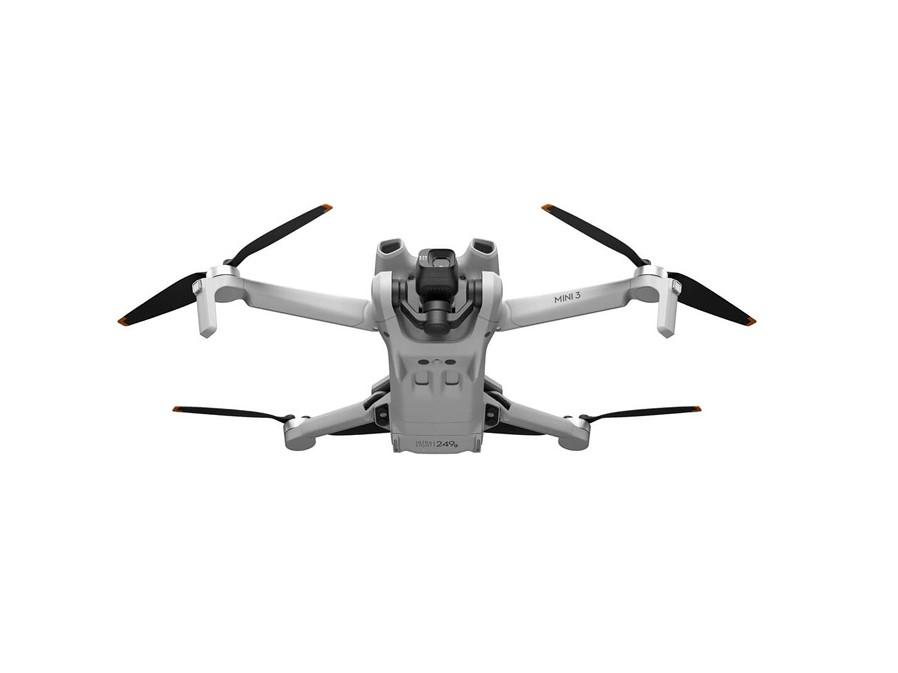 Dronas DJI Mini 3 Fly More Combo su DJI RC valdymo pultu ir papildomais aksesuarais