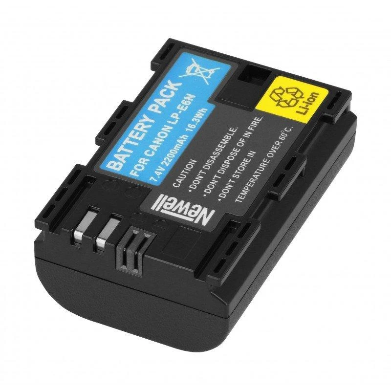 Dviejų kanalų įkroviklio rinkinys ir dvi LP-E6N įkraunamos baterijos Newell DL-USB-C, skirtos Canon