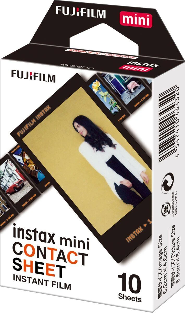 Fujifilm | Momentinis filmas | Instax Mini kontaktinis lapas | 54 cm x 86 mm | Vaizdo matmenys: 62 × 46 mm | Kiekis 10
