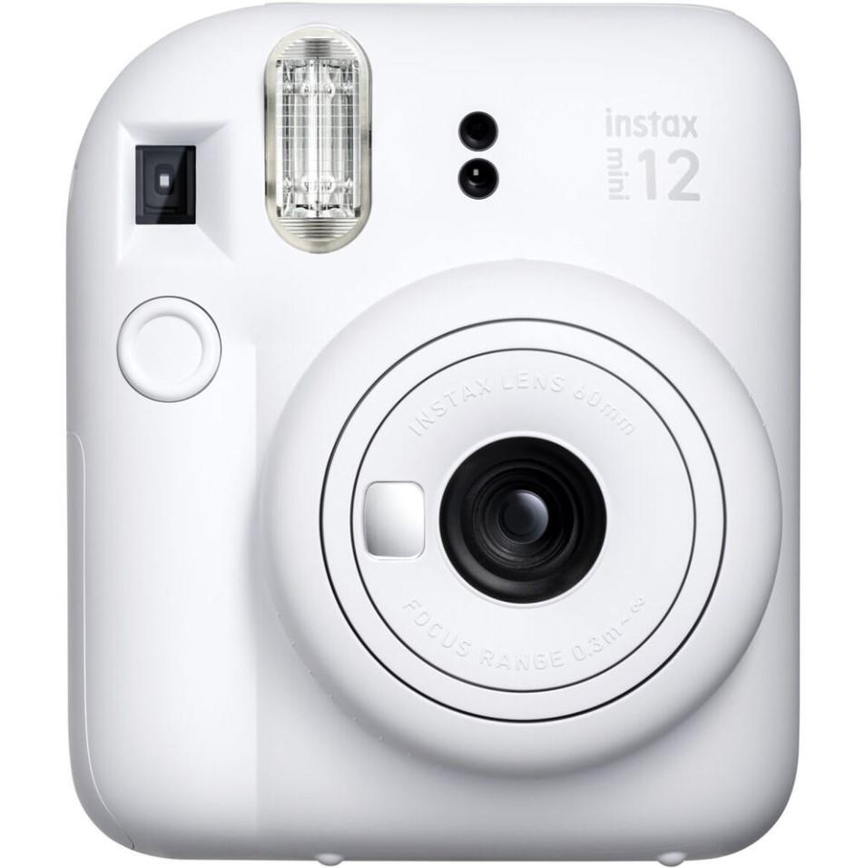 Fujifilm Momentinis fotoaparatas instax mini 12 CLAY Baltas+instax mini glossy (10pl)+originalus dėklas