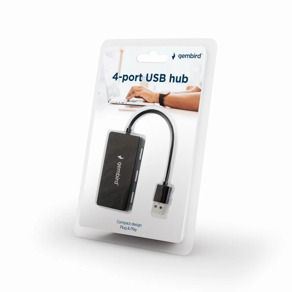GEMBIRD USB 2.0 4 prievadų šakotuvas juodas