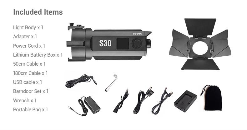 Godox S30 Focus-LED-light 12000 LUX