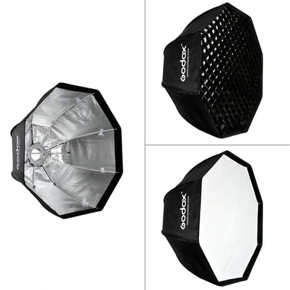 GODOX SB-GUE120 minkšta dėžė su laikikliu ir tinkleliu Octa 120cm