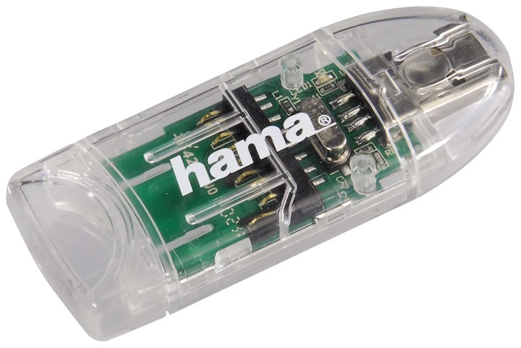 Hama USB 2.0 kortelių skaitytuvas 8in1 SD/Micro SD skaidrus 91092