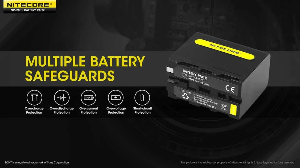 Nitecore NP-F970 akumuliatorių blokas 7800mAh 56.2Wh