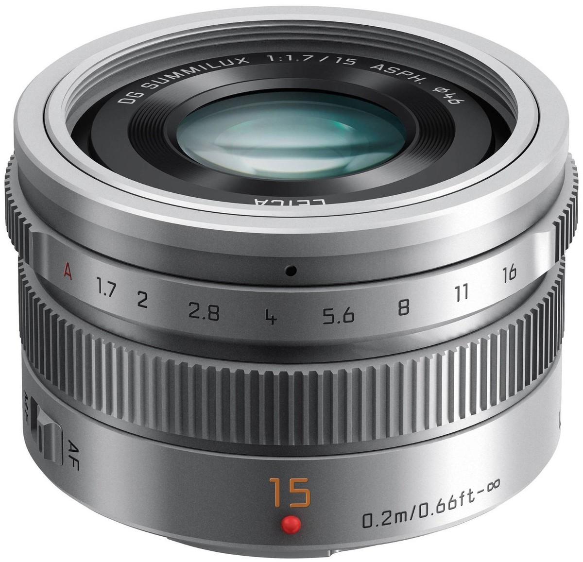 Objektyvas Panasonic Lumix 15mm F/1.7 Leica DG Summilux (Sidabrinis)