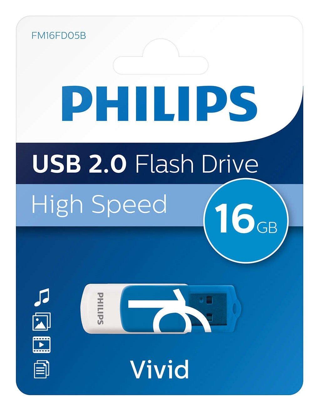 „Philips“ USB 2.0 16 GB „Vivid Edition“ Mėlyna
