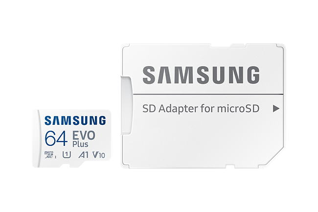 Atminties kortelė Samsung EVO Plus microSD 64 GB /MEMORY Micro SDXC EVO+ 64GB/V10 W/A MB-MC64KA/EU   Baltos spalvos