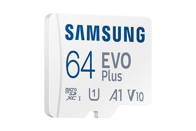 Atminties kortelė Samsung EVO Plus microSD 64 GB /MEMORY Micro SDXC EVO+ 64GB/V10 W/A MB-MC64KA/EU   Baltos spalvos