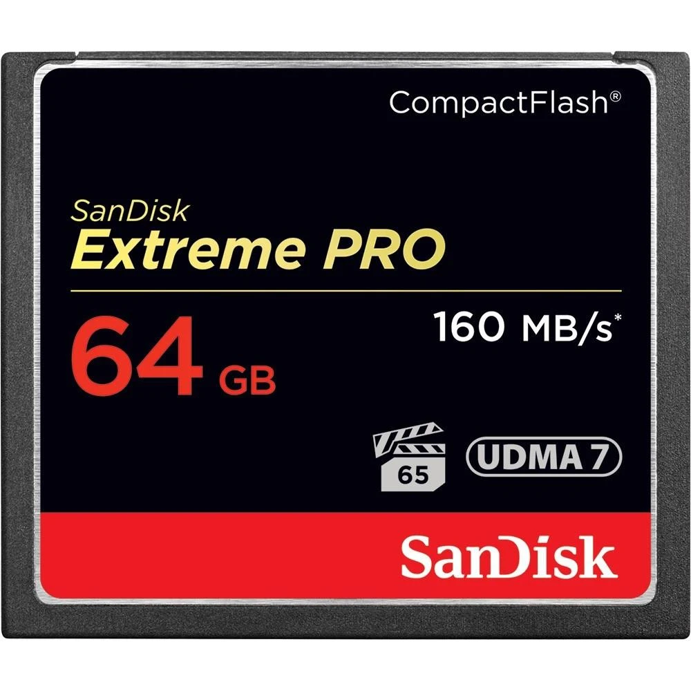 Atminties kortelė SanDisk Extreme Pro CF 160MB/s 64GB VPG 65, UDMA 7; EAN: 619659102463