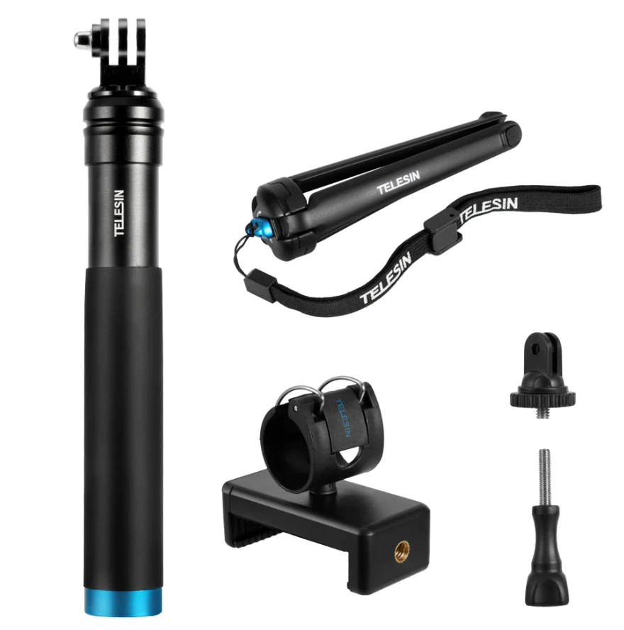 Asmenukių lazda / trikojis Telesin, skirtas sporto kameroms (GP-MNP-090-S)