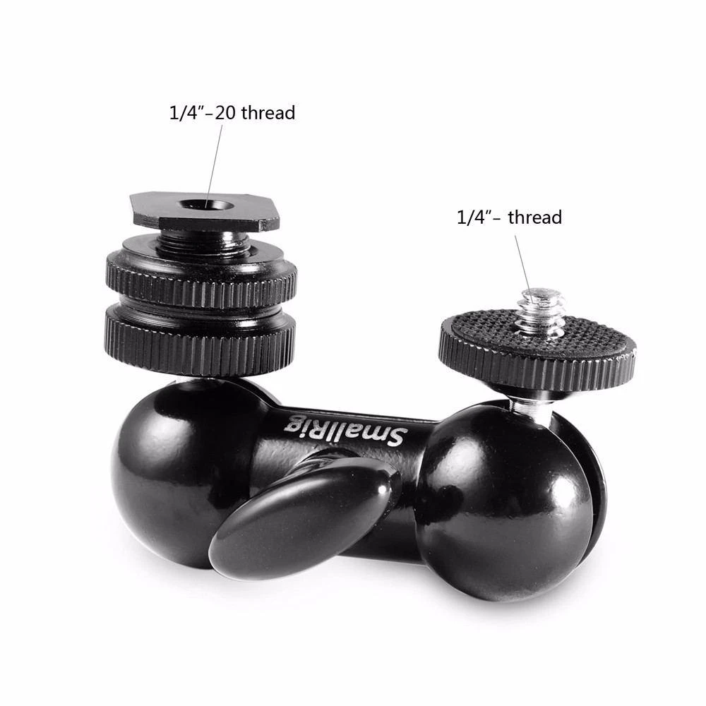 SMALLRIG 1135 MULTI-FUNC DOUBLE BALLHEAD SHOE+1/4"