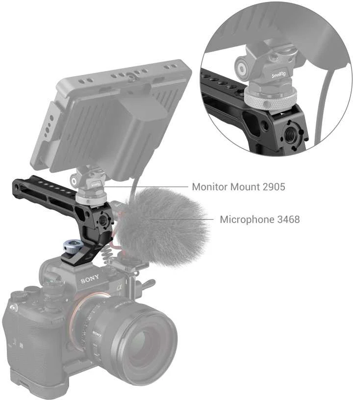 SMALLRIG 3764 VIRŠUTINĖ RANKENA SU ŠALTA BATU