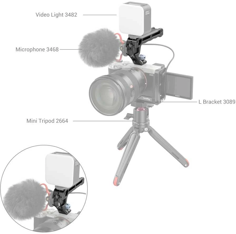SMALLRIG 3764 VIRŠUTINĖ RANKENA SU ŠALTA BATU