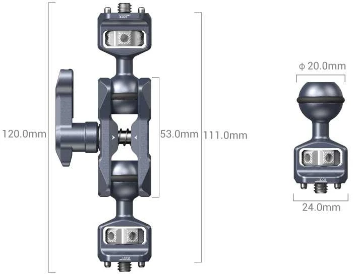 SMALLRIG 3873 MAGIC ARM WITH DUAL BALL HEADS (1/4"-20 SCREWS)