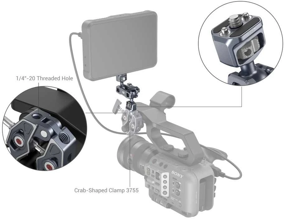 SMALLRIG 3873 MAGIC ARM WITH DUAL BALL HEADS (1/4"-20 SCREWS)