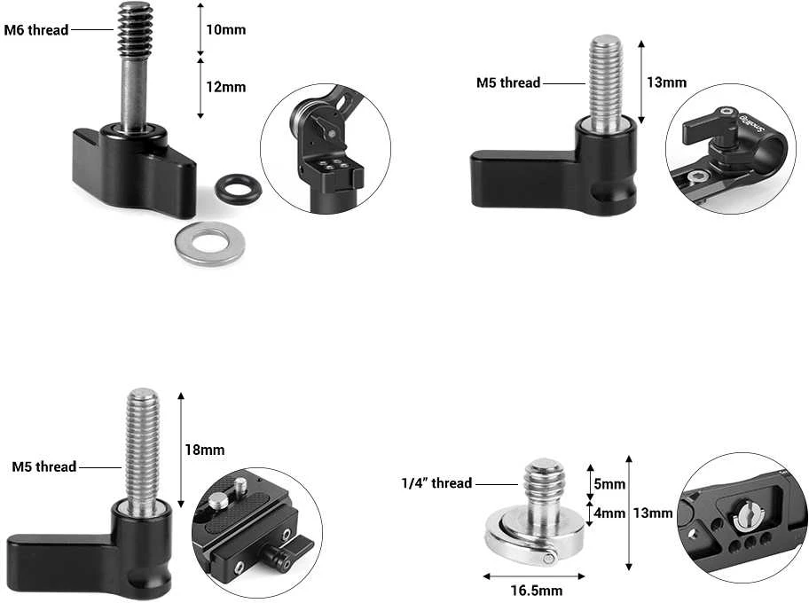 SMALLRIG 3995 SCREW RATCHET WINGNUT SET