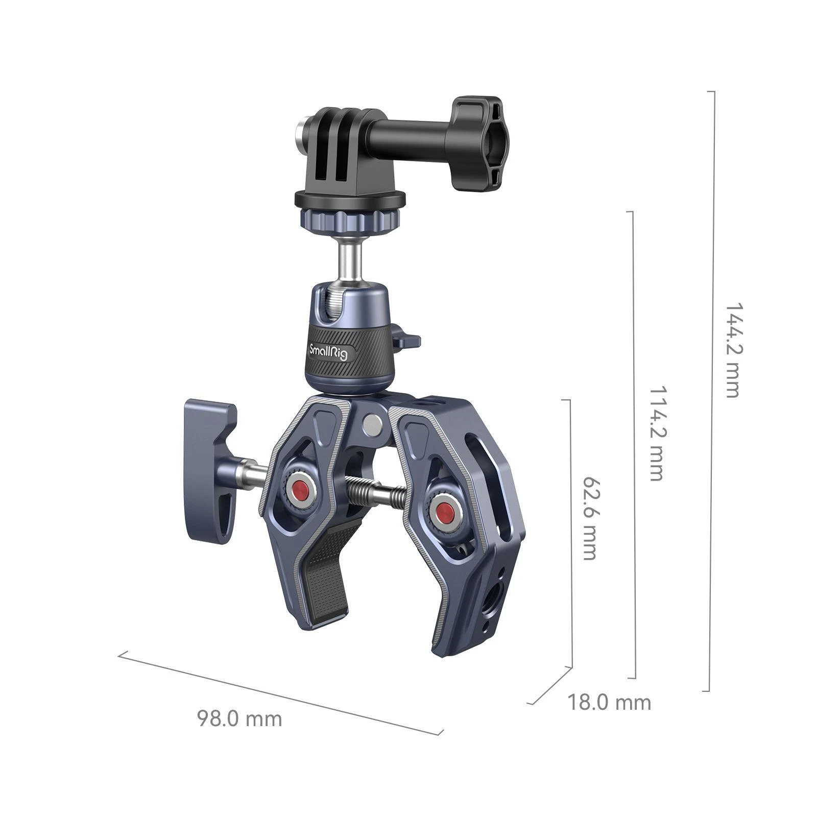 SMALLRIG 4102 SUPER CLAMP WITH 360 BALLHEAD MOUNT FOR ACTION CAMERAS