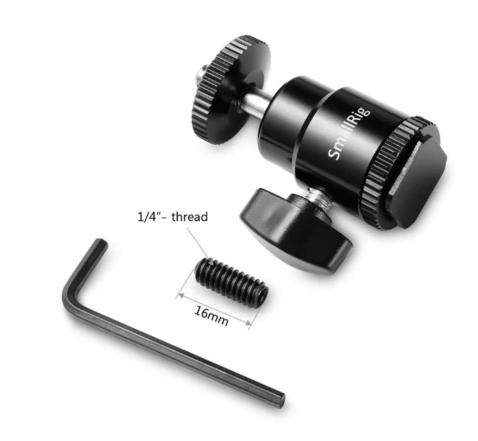 SMALLRIG 761 COLD SHOE MOUNT - BALLHEAD 1/4" SCREW