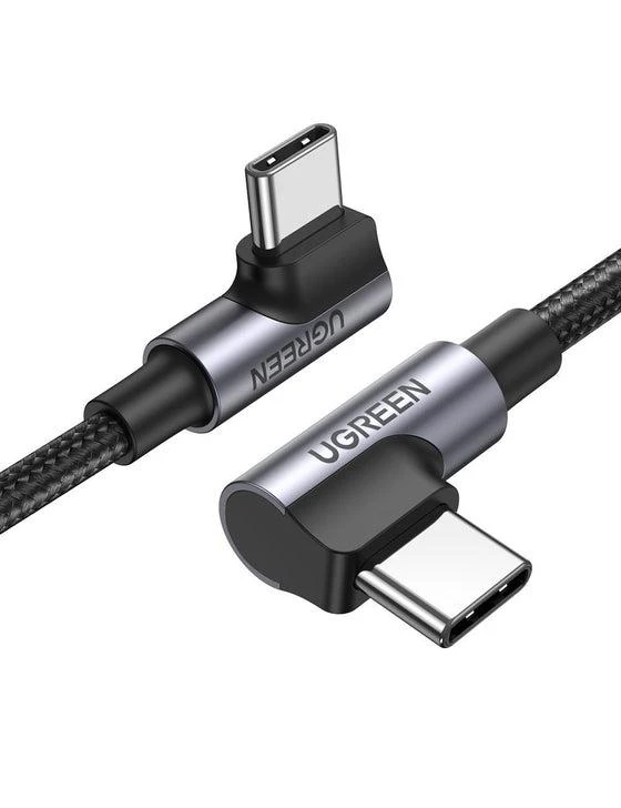UGREEN US335 Kampinis USB-C kabelis 5A 100W 1m - Juodas
