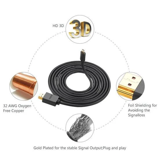 UGREEN HD127 Micro HDMI to HDMI Cable 3m juodas