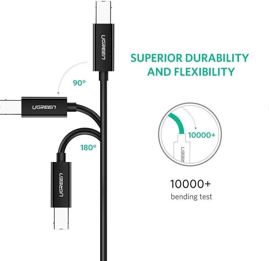 UGREEN US241 to 2m USB 2.0 C-B spausdintuvas cable (juodas)