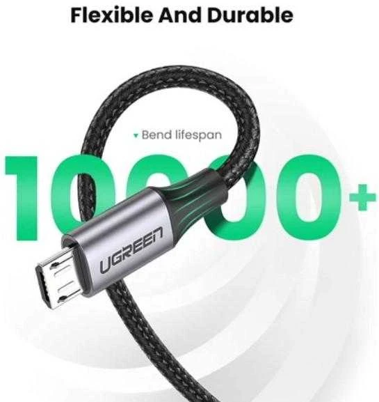 Laidas USB - Micro USB UGREEN US290 QC 3.0 2.4A 1m (juodas)