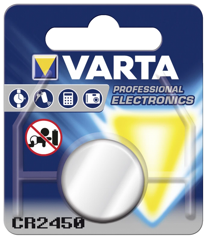Varta CR2450 mygtuko tipo baterija pakuoteje