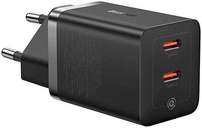 Sieninis įkroviklis Baseus GaN5 40W, 2x USB C (juodas)