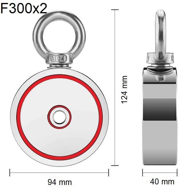 Paieškos magnetas F300 x 2