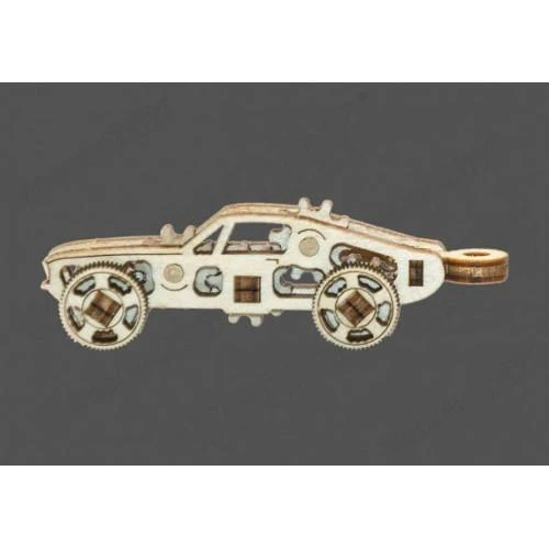 DĖLIONĖ MEDINĖ 3D MINI SPORTINIAI AUTOMOBILIAI