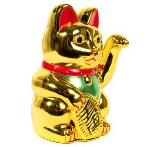 Sėkmę nešanti Maneki Neko Katė su judančia letenėle 12x10x20cm aprašymas - Prekės nuotrauka