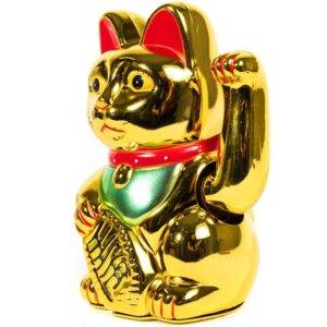 Sėkmę nešanti Maneki Neko Katė su judančia letenėle 12x10x20cm aprašymas - Prekės nuotrauka