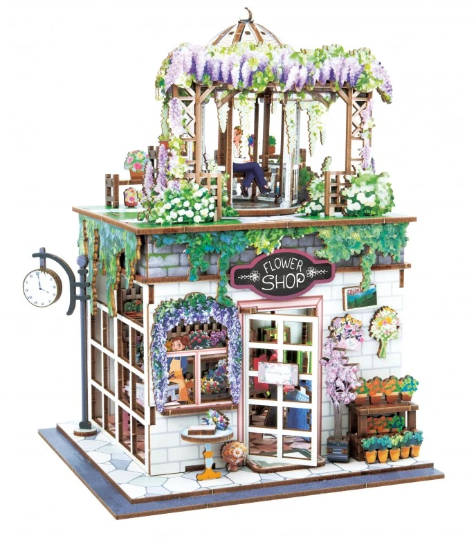 Diorama-dėlionė-miniatiūra Floristikos studija. 243 detalės, 14x17x22cm