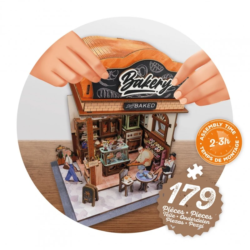 Diorama-dėlionė-miniatiūra Kepyklėlė 179 detalės, 15x16x18cm