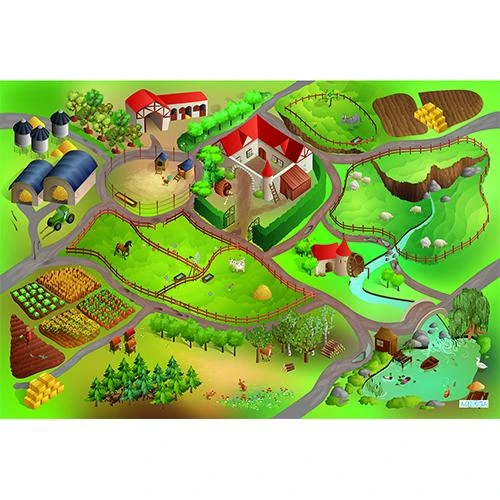 Kilimas Ultra Soft "Gyvulių ūkis" 100x150cm