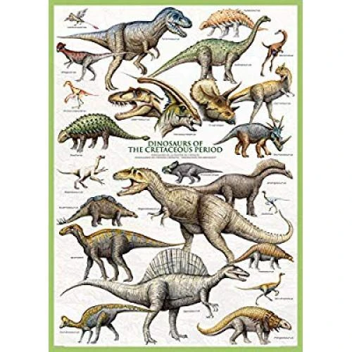 Dėlionė Eurographics KREIDINIO PERIODO DINOZAURAI 1000D.